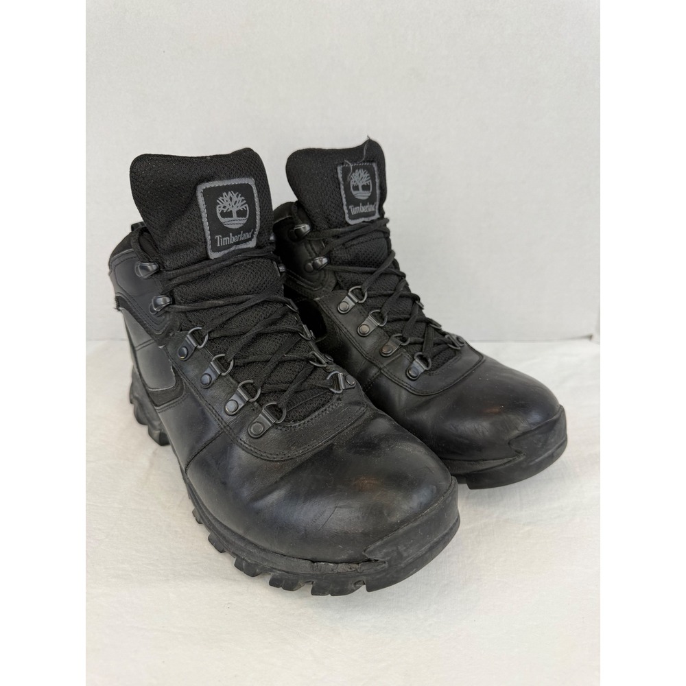 Timberland Mt Maddsen Waterproof Hiking Boots Black Leather Mens 10 2731R A3560